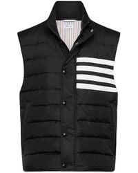 Thom Browne - Shiny Ripstop Lightweight Down Filled 4-Bar Vest - Lyst