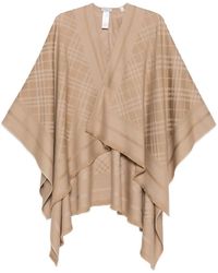 Burberry - Check-Pattern Cape - Lyst