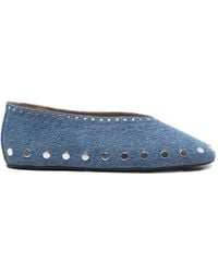 Ganni - Stud-Embellished Ballet Flats - Lyst