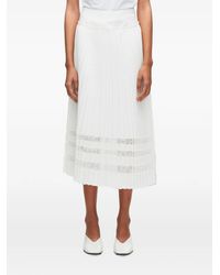 3.1 Phillip Lim - Pleated Lace-Insert Midi Skirt - Lyst