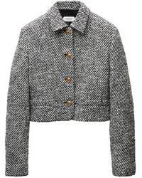 Versace - Cropped Wool Bouclé Blouson - Lyst