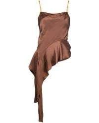 Helmut Lang - Haut Drapé En Satin À Design Asymétrique - Lyst