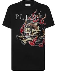 Philipp Plein - T-Shirt En Coton À Ornements Strassés - Lyst