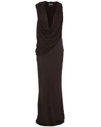 Tom Ford - Draped-Neck Maxi Dress - Lyst