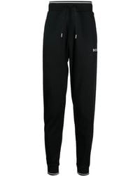 BOSS - Logo-Embroidery Cotton Track Pants - Lyst