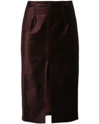 Forte Forte - Front-Slit Velvet Midi Skirt - Lyst