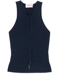 Iceberg - Lace-Up Ribbed-Knit Tank Top - Lyst