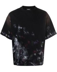 we11done - Painterly-print Cotton T-shirt - Lyst