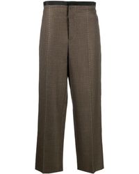 Maison Margiela - Wool Check Straight Trousers - Lyst