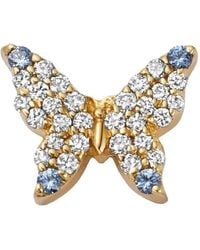 Loquet London - 18K Butterfly Diamond And Sapphire Charm - Lyst