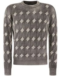 AROVESCIO - Cable-Knit Diamond-Pattern Sweater - Lyst