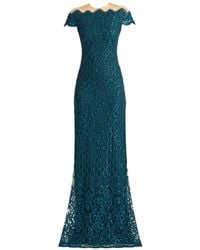 Tadashi Shoji - Sequin-Embellished Lace-Overlay Maxi Dress - Lyst