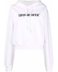 Off-White c/o Virgil Abloh - Rhinestone-Embellished Logo Hoodie - Lyst