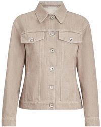 Brunello Cucinelli - Lamé Denim Four-Pocket Outerwear Jacket With Monili - Lyst