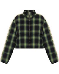 Palm Angels - Check-Pattern Puffer Jacket - Lyst