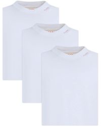 Marni - Logo-embroidered Cotton T-shirt (set Of Three) - Lyst