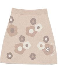 KENZO - Gebreide Rok Met Bloemenprint - Lyst