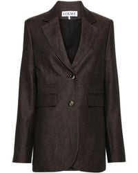 Loewe - Single-Breasted Linen Blazer - Lyst