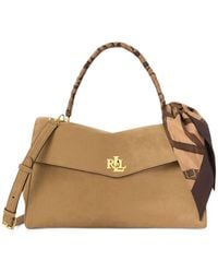 Ralph Lauren - Small Farrah Suede Tote Bag - Lyst