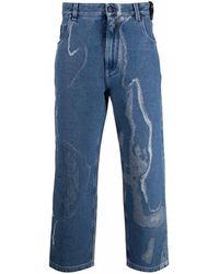 Fendi - Earth-print Cropped Jeans - Lyst