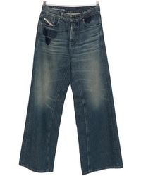 DIESEL - Faded Wide-Leg Jeans - Lyst