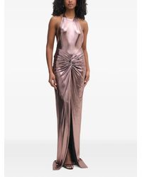retroféte - Anida Twist-Detail Halterneck Maxi Dress - Lyst