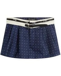 HOMMEGIRLS - Polka-Dot Belted Mini Skirt - Lyst
