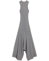Ami Paris - Asymmetric Ribbed-knit Wool Dress - Lyst
