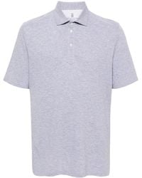Brunello Cucinelli - Meliertes Pikee-Poloshirt - Lyst