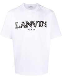 Lanvin - Logo-Embroidered Short-Sleeve T-Shirt - Lyst