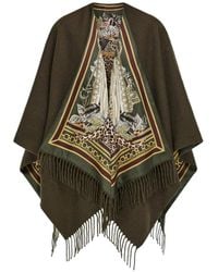 Ferragamo - Cape Réversible En Cachemire Et Soie À Imprimé Feline - Lyst