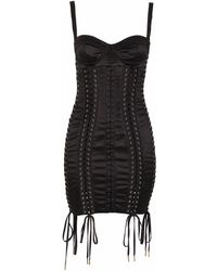 Dolce & Gabbana - Satijnen Mini-jurk Met Veters - Lyst