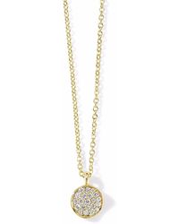 Ippolita - 18kt Yellow Gold Stardust Mini Flower Disc Diamond Pendant Necklace - Lyst