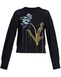Erdem - Floral-Motif Crew-Neck Sweater - Lyst