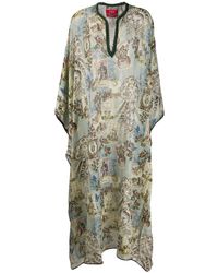 F.R.S For Restless Sleepers Kaftanjurk Met Geometrische Print - Blauw