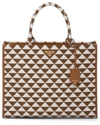 Prada - Borsa Tote Symbole Grande Con Motivo Jacquard - Lyst