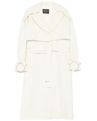 Dondup - Pinstripe-Pattern Belted Coat - Lyst