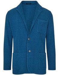 Patrick Assaraf - Herringbone-Knit Single-Breasted Blazer - Lyst