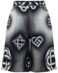 CASABLANCA - Pearlescent Monogram Denim Shorts - Lyst