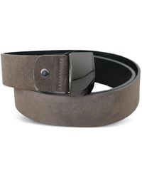 CoSTUME NATIONAL - Suede-Leather Logo-Buckle Belt - Lyst