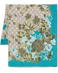 Gucci - Floral Gg-Pattern Scarf - Lyst