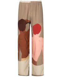 Amir Slama - Graphic-print Straight-leg Trousers - Lyst