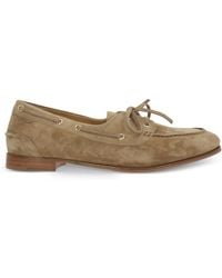 Bally - Plume Lace-Up Suede Loafers - Lyst