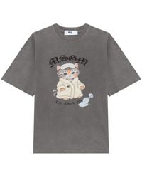 MSGM - Graphic-Print T-Shirt - Lyst