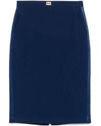 Elisabetta Franchi - Crêpe Midi-Rok Met Satijnen Afwerking - Lyst