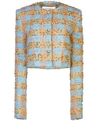 Nina Ricci - Check-pattern Tweed Cropped Jacket - Lyst