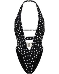 Dolce & Gabbana - Badeanzug Mit Polka Dots - Lyst