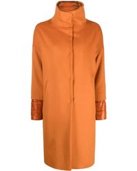 Herno - Funnel-Neck Single-Breasted Coat - Lyst
