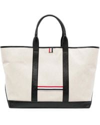 Thom Browne - Borsa Tote Con Banda Rwb Media-Donna - Lyst