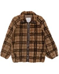Brunello Cucinelli - Check-Pattern Shearling Jacket - Lyst